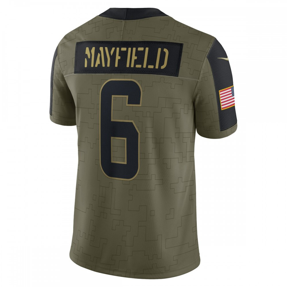 Baker Mayfield Cleveland Browns Nike 2021 Salute To Service Limited Player Jersey - Olive-GridironStore